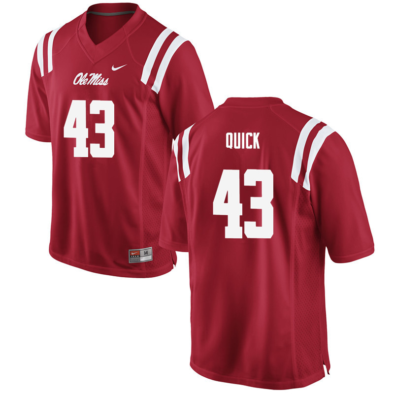 Ole Miss Rebels #43 Ty Quick College Football Jerseys-Red